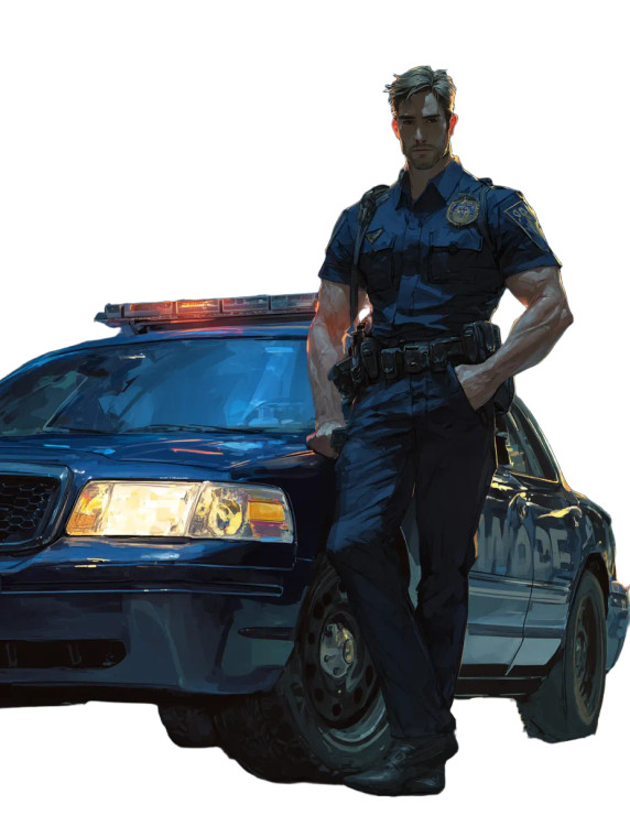Handsome Police Officer Vinyl Car Decal Sticker – Waterproof & UV-Resistant 8"