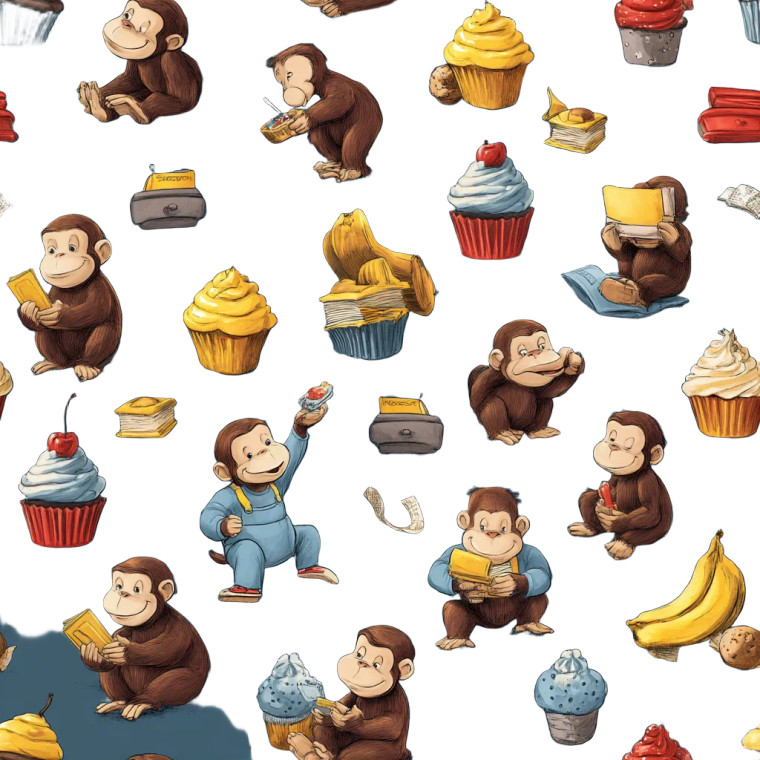 Curious George Icons Vinyl Car Decal Sticker – Waterproof & UV-Resistant 8"