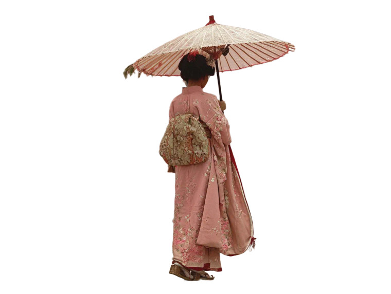 Geisha In Sakura Vinyl Car Decal Sticker – Waterproof & UV-Resistant 8"