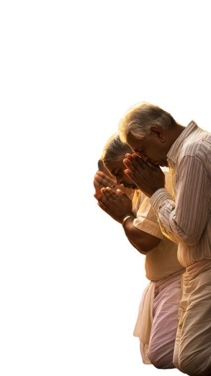 Devotees Praying Vinyl Car Decal Sticker – Waterproof & UV-Resistant 8"