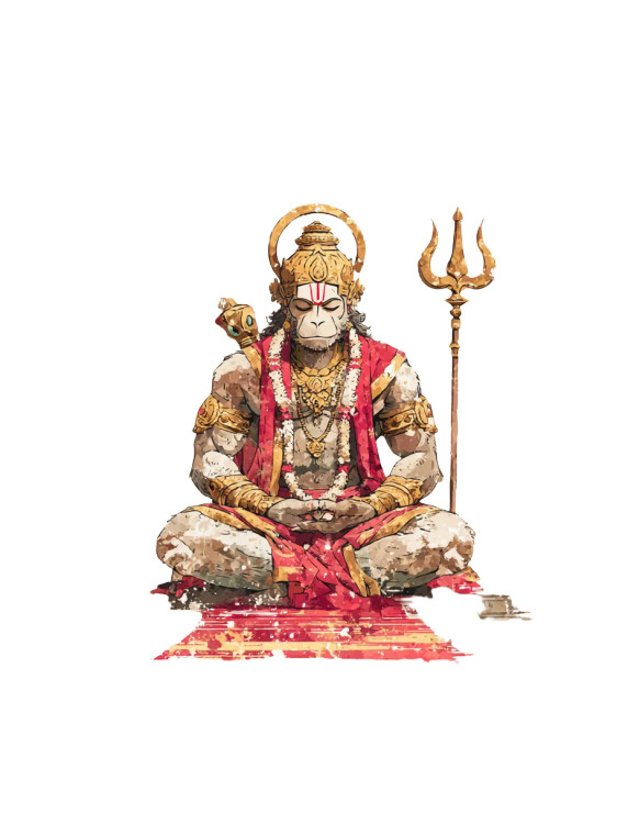 Meditating Hanuman Vinyl Car Decal Sticker – Waterproof & UV-Resistant 8"