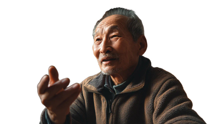 Elderly Chinese Man V3 Vinyl Car Decal Sticker – Waterproof & UV-Resistant 8"