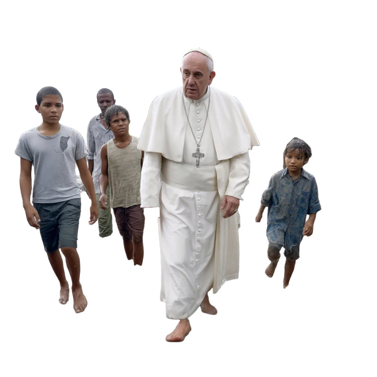 Pope With Refugees Vinyl Car Decal Sticker – Waterproof & UV-Resistant 8"