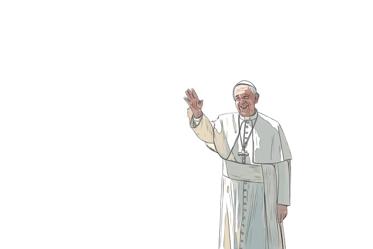 Pope Francis Waving Vinyl Car Decal Sticker – Waterproof & UV-Resistant 8"