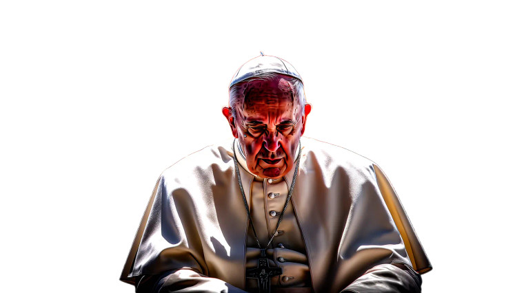 Serene Pope Amidst Chaos Vinyl Car Decal Sticker – Waterproof & UV-Resistant 8"