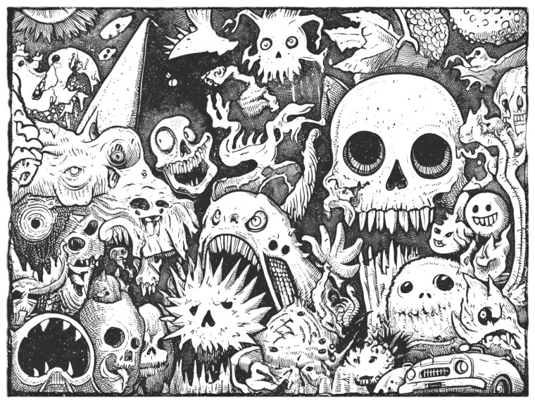 Grotesque Cartoon Monsters Vinyl Car Decal Sticker – Waterproof & UV-Resistant 8"