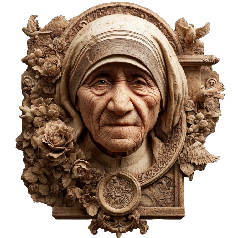 Mother Teresa Relief Vinyl Car Decal Sticker – Waterproof & UV-Resistant 8"