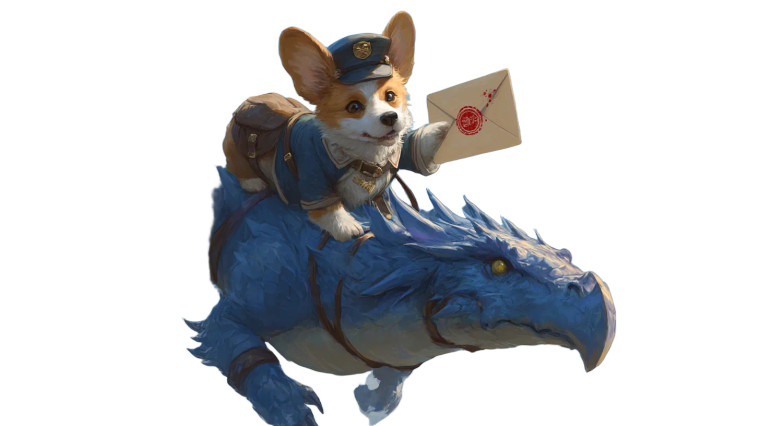 Corgi Mailman Dragon Vinyl Car Decal Sticker – Waterproof & UV-Resistant 8"