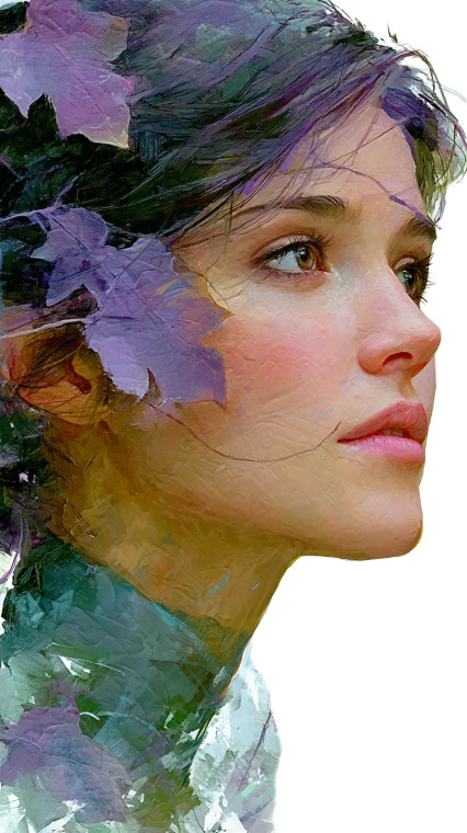 Serene Dreamy Portrait Vinyl Car Decal Sticker – Waterproof & UV-Resistant 8"