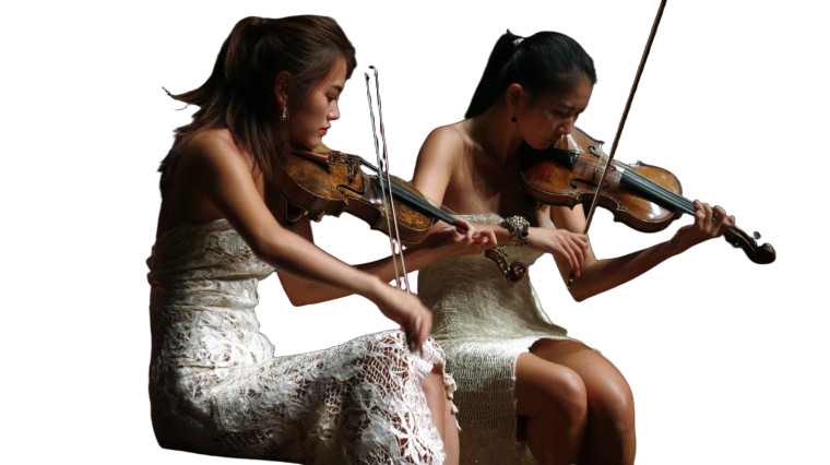 Duo Violin Performance Vinyl Car Decal Sticker – Waterproof & UV-Resistant 8"