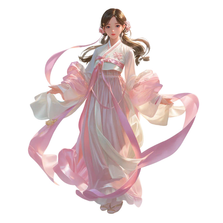 Celestial Korean Woman Vinyl Car Decal Sticker – Waterproof & UV-Resistant 8"