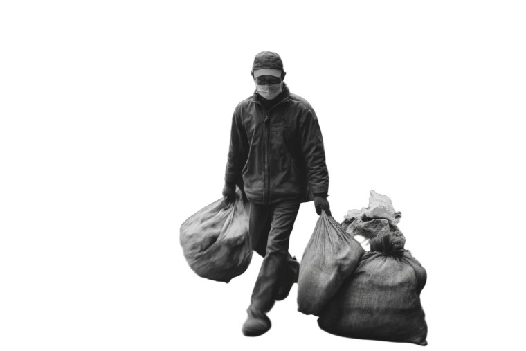 Sanitation Worker Laboring Vinyl Car Decal Sticker – Waterproof & UV-Resistant 8"