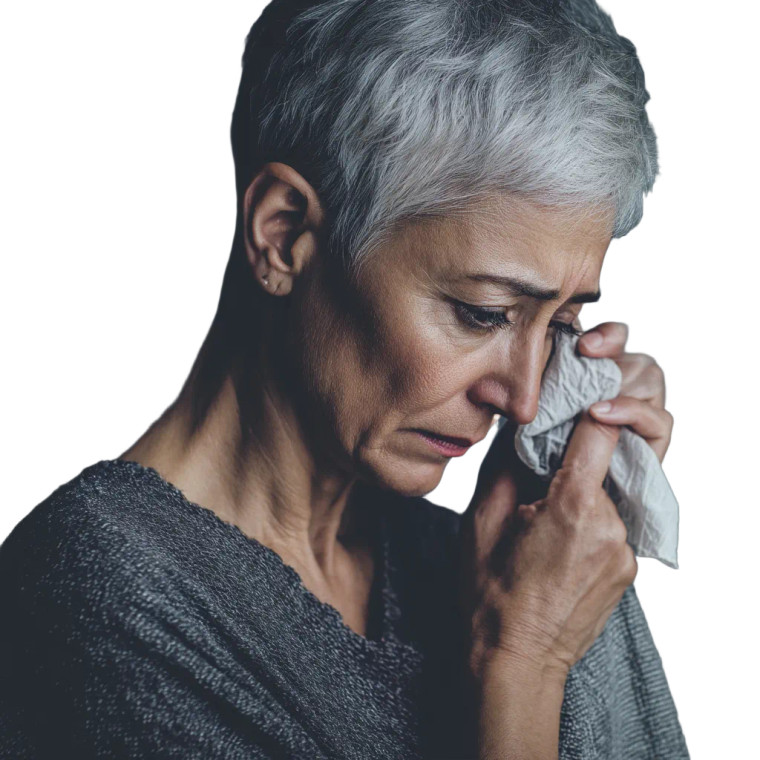 Sad Older Woman Vinyl Car Decal Sticker – Waterproof & UV-Resistant 8" Sad Older Woman Vinyl Car Decal Sticker – Waterproof & UV-Resistant 8"