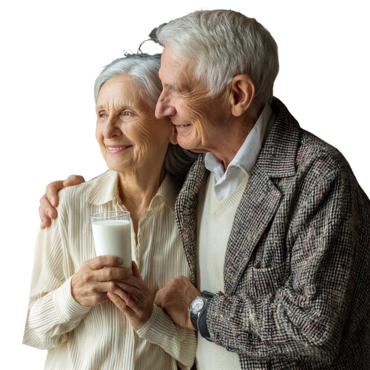 Affectionate Elderly Couple Vinyl Car Decal Sticker – Waterproof & UV-Resistant 8"