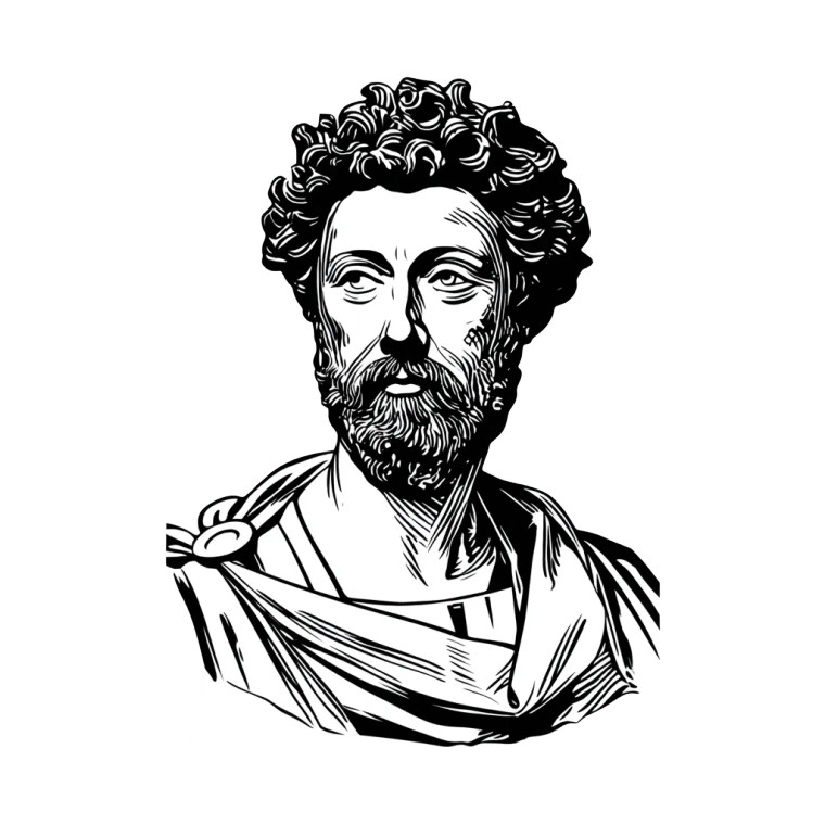 Marcus Aurelius Portrait V2 Vinyl Car Decal Sticker – Waterproof & UV-Resistant 8"