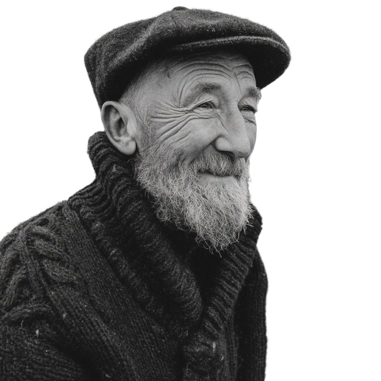 Kind Elderly Man Vinyl Car Decal Sticker – Waterproof & UV-Resistant 8"