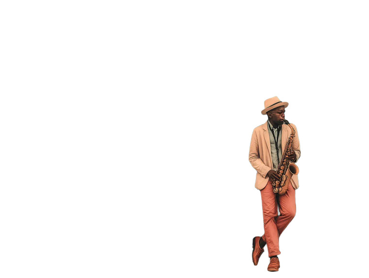 Jazz Saxophonist Vinyl Car Decal Sticker – Waterproof & UV-Resistant 8"