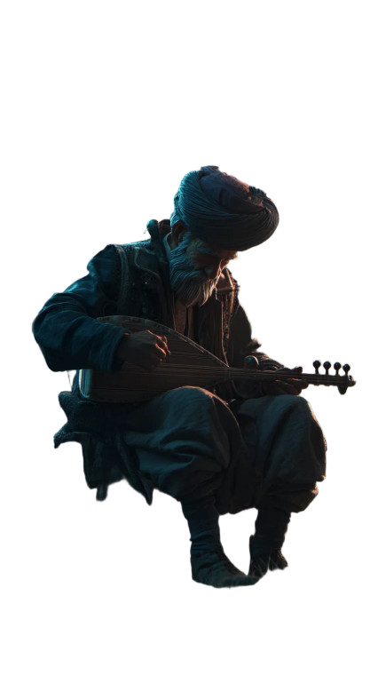 Elderly Kurdish Musician Vinyl Car Decal Sticker – Waterproof & UV-Resistant 8"