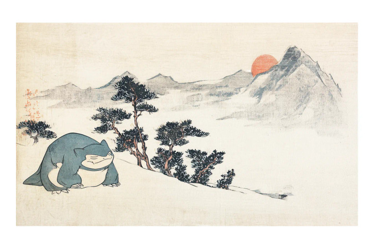 Sleeping Blue Snorlax Vinyl Car Decal Sticker – Waterproof & UV-Resistant 8"