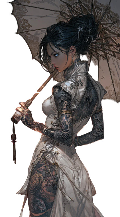 Yakuza Woman Portrait Vinyl Car Decal Sticker – Waterproof & UV-Resistant 8"