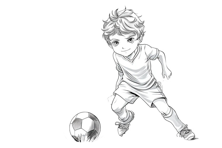Boy Playing Soccer V3 Vinyl Car Decal Sticker – Waterproof & UV-Resistant 8"