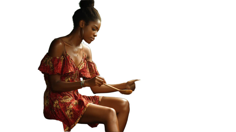 African Girl Cooking Vinyl Car Decal Sticker – Waterproof & UV-Resistant 8"
