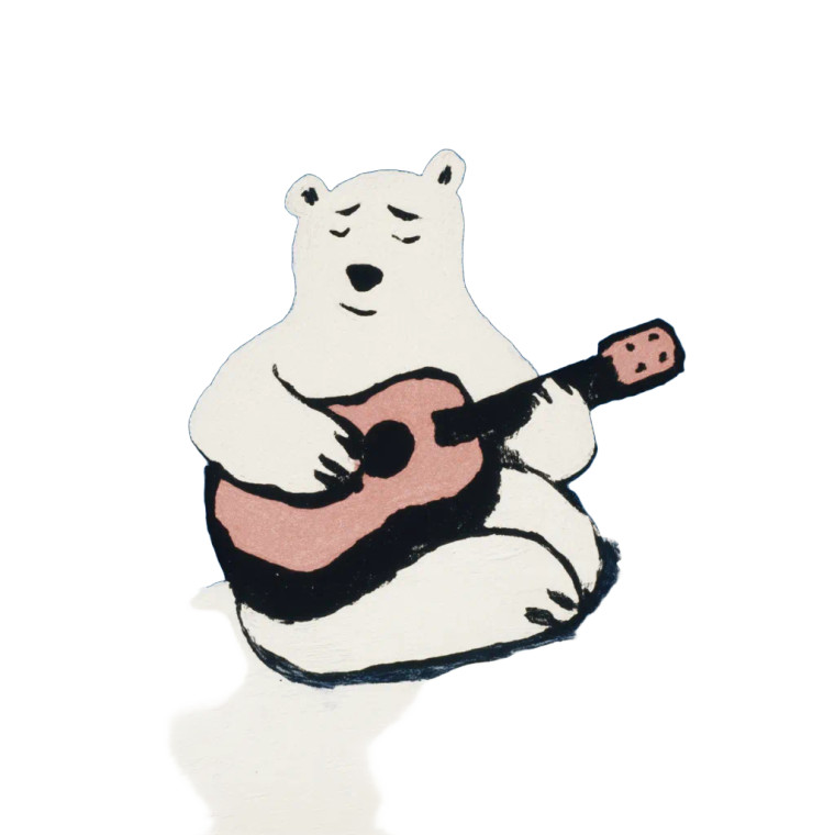 Guitar Playing Bear Vinyl Car Decal Sticker – Waterproof & UV-Resistant 8"