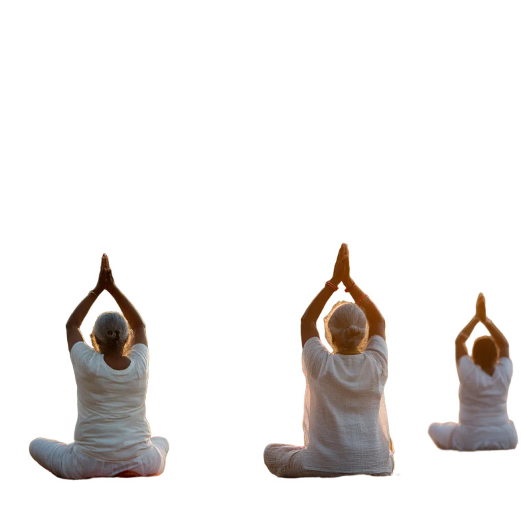 Elderly Yoga Group Vinyl Car Decal Sticker – Waterproof & UV-Resistant 8"