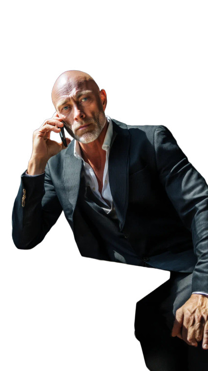 Charismatic Bald Man Vinyl Car Decal Sticker – Waterproof & UV-Resistant 8"