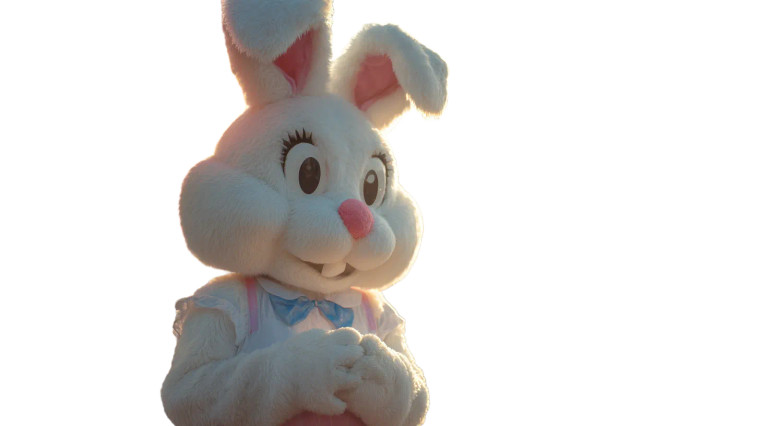 Rabbit Mascot Encounter Vinyl Car Decal Sticker – Waterproof & UV-Resistant 8"