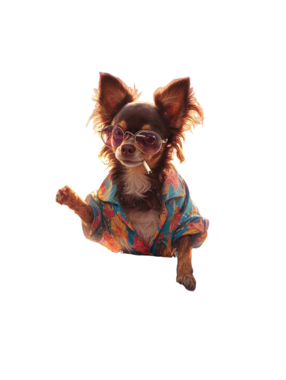 Djing Chihuahua V2 Vinyl Car Decal Sticker – Waterproof & UV-Resistant 8"