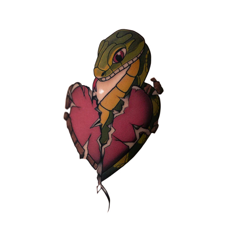 Surprised Snake Tattoo Vinyl Car Decal Sticker – Waterproof & UV-Resistant 8"