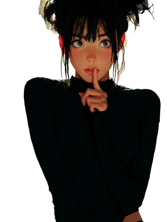 Thoughtful Asian Girl V2 Vinyl Car Decal Sticker – Waterproof & UV-Resistant 8"