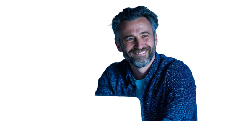 Smiling Man Working Vinyl Car Decal Sticker – Waterproof & UV-Resistant 8"