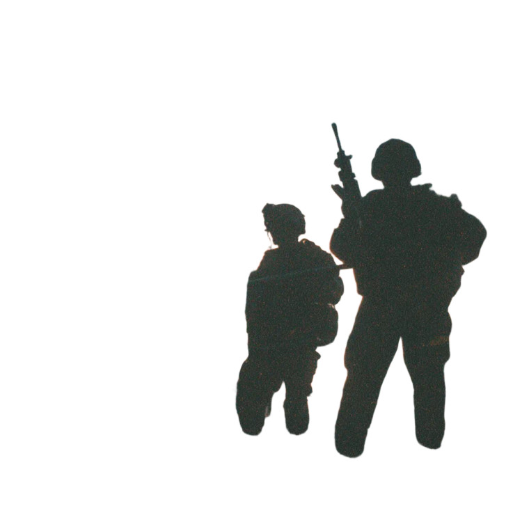 Silhouetted Soldiers Dawn Vinyl Car Decal Sticker – Waterproof & UV-Resistant 8"