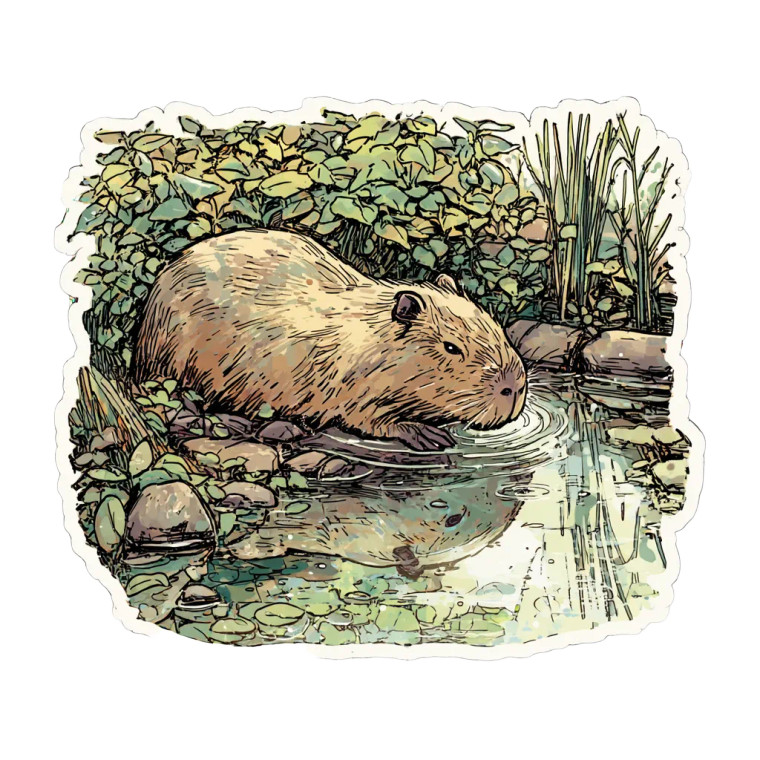 Capybara Sticker V3 Vinyl Car Decal Sticker – Waterproof & UV-Resistant 8"
