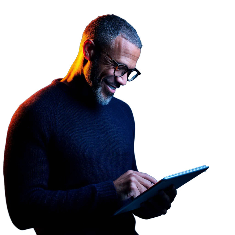 Smiling Biracial Man Vinyl Car Decal Sticker – Waterproof & UV-Resistant 8"