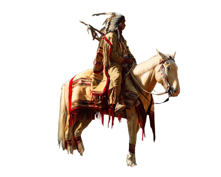 Native American Rider Vinyl Car Decal Sticker – Waterproof & UV-Resistant 8"