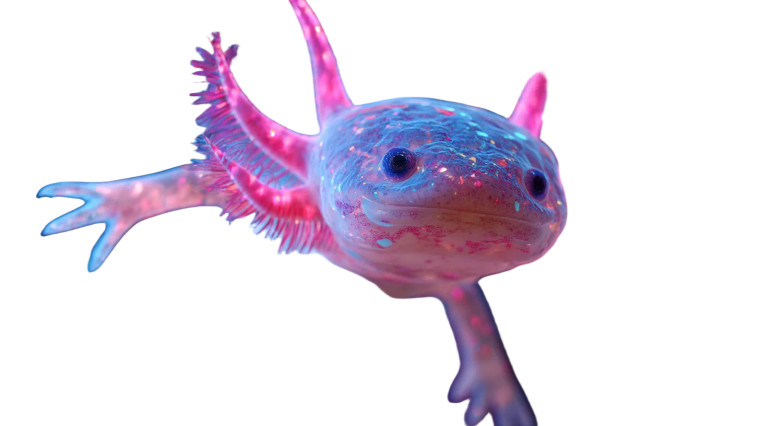 Neon Axolotl Vinyl Car Decal Sticker – Waterproof & UV-Resistant 8"