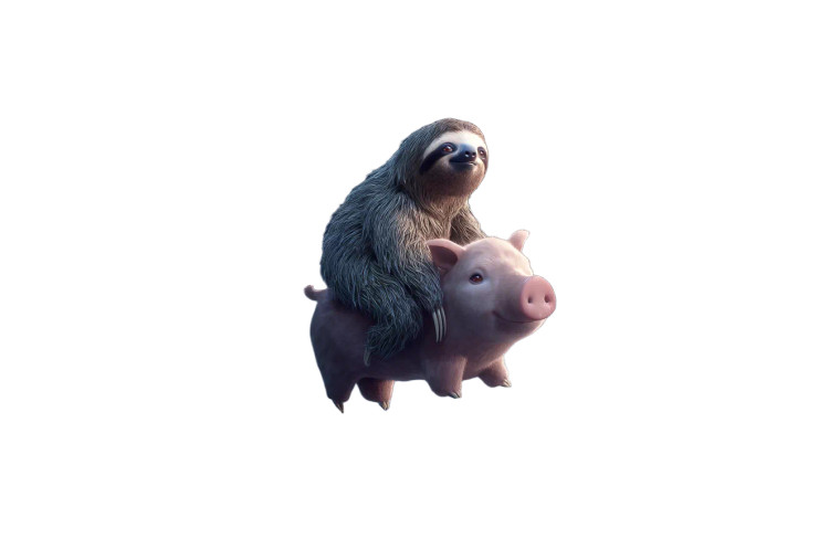 Sloth On Pig Vinyl Car Decal Sticker – Waterproof & UV-Resistant 8"