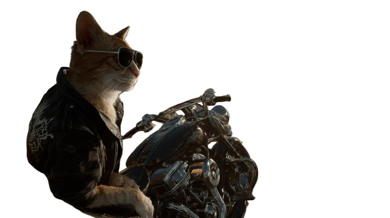 Biker Cat V2 Vinyl Car Decal Sticker – Waterproof & UV-Resistant 8"