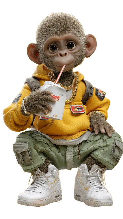 Cartoon Monkey Boy Vinyl Car Decal Sticker – Waterproof & UV-Resistant 8"