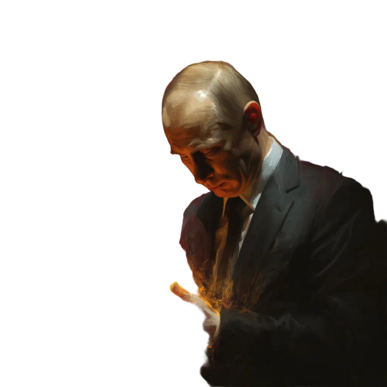 Putin With Fire Vinyl Car Decal Sticker – Waterproof & UV-Resistant 8"