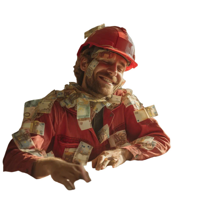 Joyful Construction Worker Vinyl Car Decal Sticker – Waterproof & UV-Resistant 8"