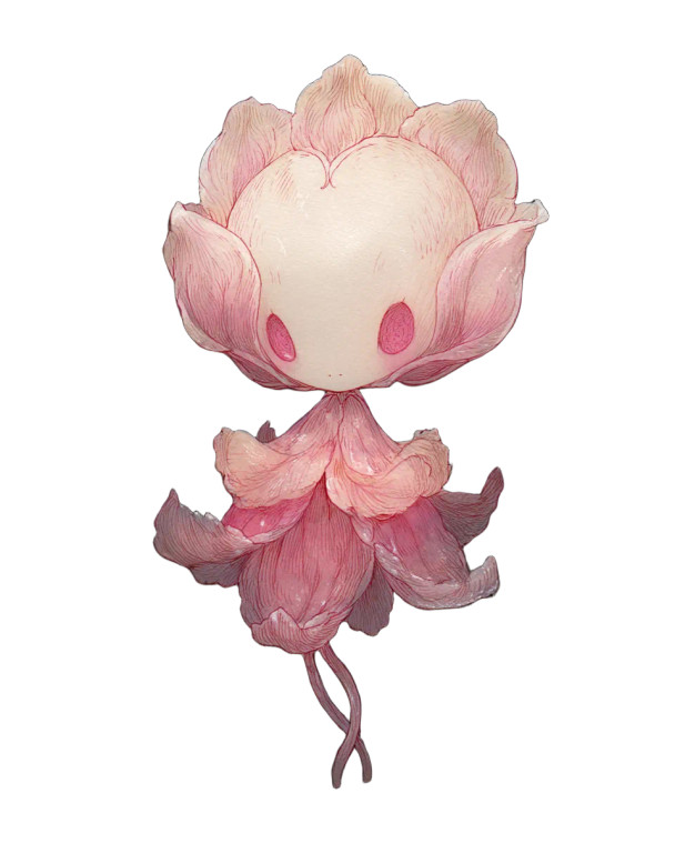 Chibi Tulip Girl Vinyl Car Decal Sticker – Waterproof & UV-Resistant 8"