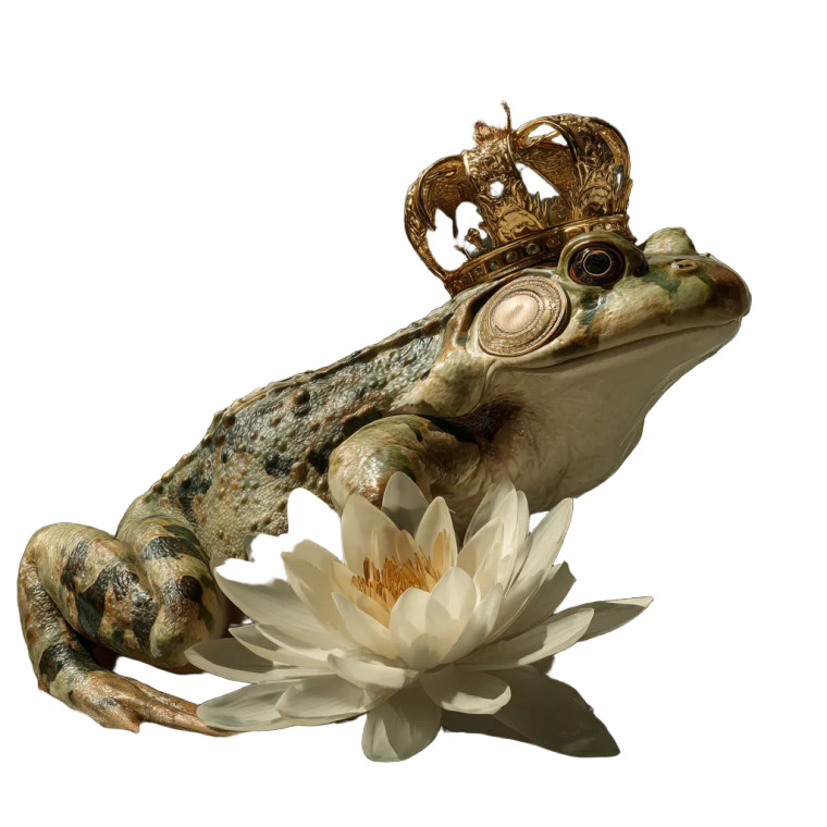 Crowned Frog Art Vinyl Car Decal Sticker – Waterproof & UV-Resistant 8"
