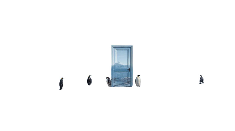 Antarctic Penguin Scene Vinyl Car Decal Sticker – Waterproof & UV-Resistant 8"
