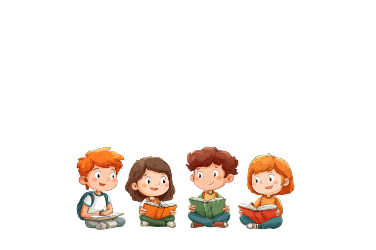 Children Reading Books Vinyl Car Decal Sticker – Waterproof & UV-Resistant 8"