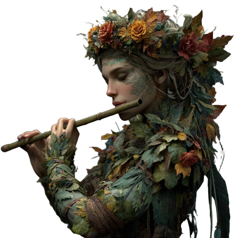Dryad Flutist Vinyl Car Decal Sticker – Waterproof & UV-Resistant 8"