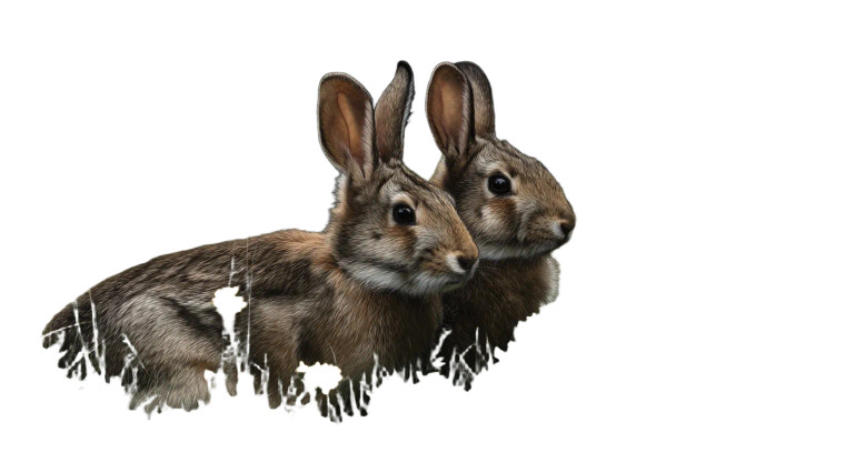 Bunnies In Flowers Vinyl Car Decal Sticker – Waterproof & UV-Resistant 8"